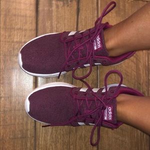 Maroon adidas tennis shoes